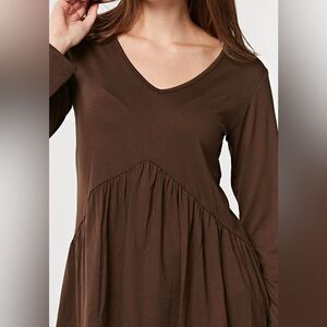 Giddy Up Glamour Brown V-Neck Long Sleeve Top